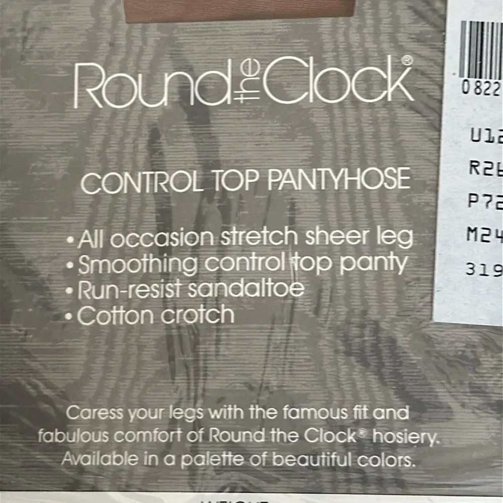 Vintage 1986 new in packaging Round the Clock control top pantyhose‎